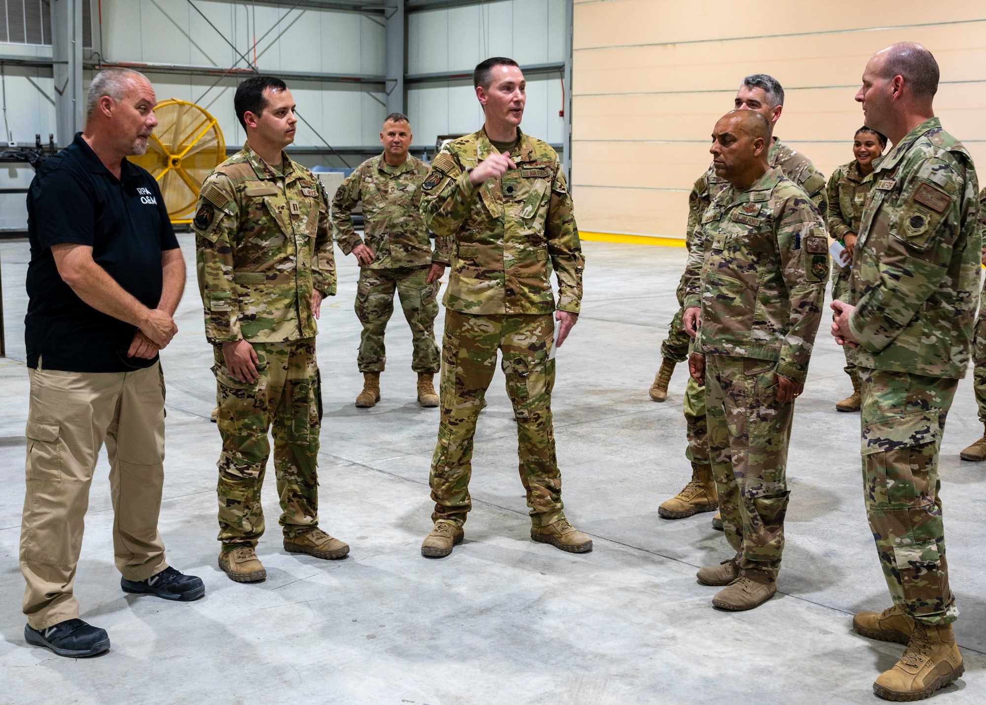 U.S. Air Force Brig. Gen. Akshai Gandhi, 378th Air Expeditionary Wing commander, visited the 46th Expeditionary Attack Squadron and reviewed ancillary data from MQ-9 aircraft while being briefed on Satellite Launch and Recovery (SLR) operations.