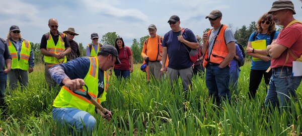 Buffalo District Regulators gather as they wrap up one site and prepare to go to another site to conduct more wetland delineations.