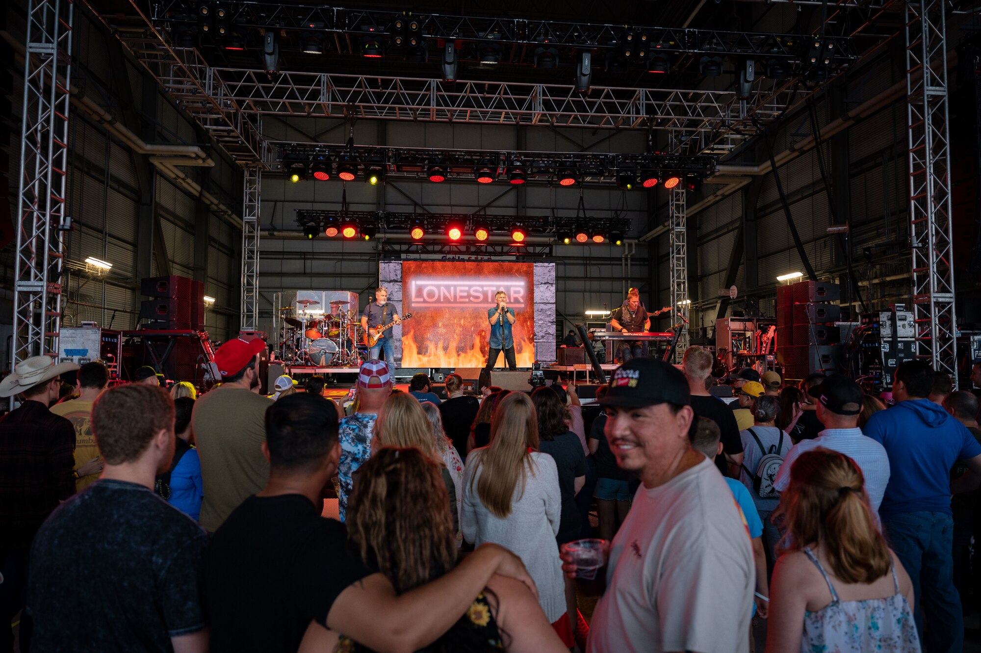 Lonestar, an American country music band, performs during the Freedom Fest concert held on Dover Air Force Base, Delaware, June 22, 2023. Freedom Fest, hosted by Air Force Entertainment Live Stage, was free to Department of Defense card holders and featured opening act Ryan Daniel, support act Lonestar and headliner Rodney Atkins. (U.S. Air Force photo by Airman 1st Class Amanda Jett)