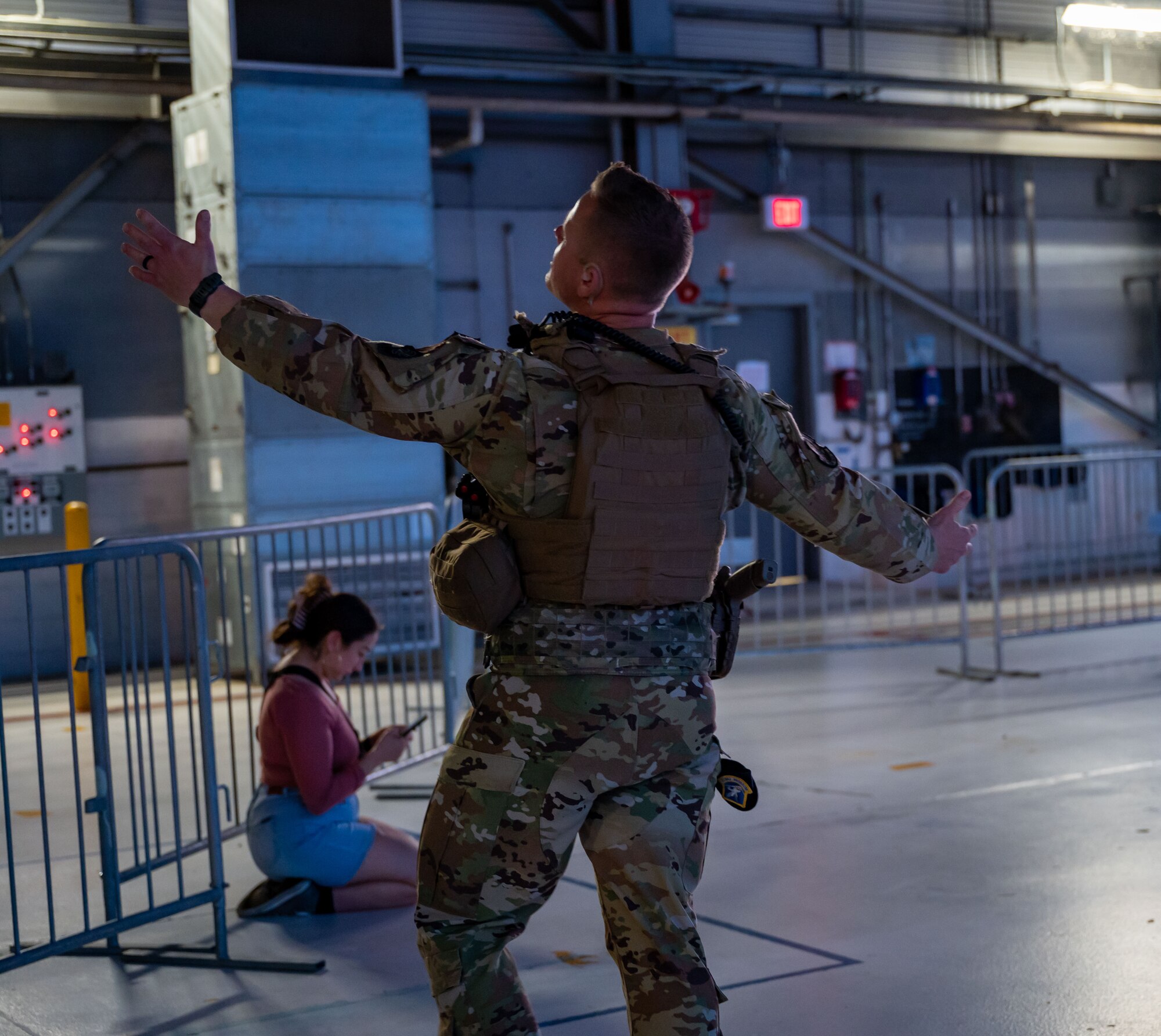 Tech. Sgt. Joshua Lipp, 436th Security Forces Squadron bravo flight chief, dances to a Lonestar song during the Freedom Fest concert held on Dover Air Force Base, Delaware, June 22, 2023. Freedom Fest, hosted by Air Force Entertainment Live Stage, was free to Department of Defense card holders and featured  opening act Ryan Daniel, support act Lonestar and headliner Rodney Atkins. (U.S. Air Force photo by Airman 1st Class Amanda Jett)