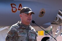 The aircraft was retired from the 64th Aggressor Squadron and repainted to resemble the Red Eagles of the 4477th Test and Evaluation Flight, the original aggressor squadron from the Cold War era to train U.S. pilots in fighting enemy style aircraft.