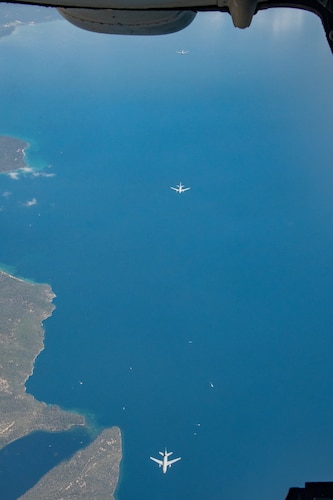 three aircraft flying in formation