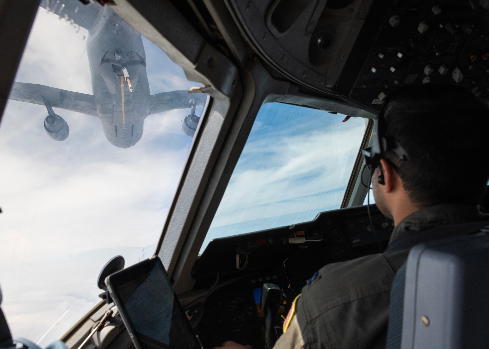 Pilot looking at an aircraft