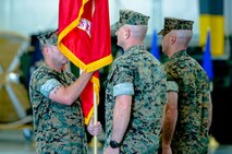 Col. Matthew J. McKinney assumed command of Marine Corps Logistics Base Albany after Col. Michael J. Fitzgerald relinquished command, June 29. Leadership from the Albany area community were in attendance at the change of command ceremony along with Col. Adolfo Garcia Jr., commander, Marine Corps Installations East. (U.S. Marine Corps photo by Jennifer Parks)
