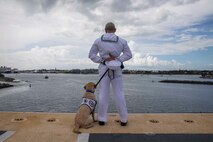 USS Wasp (LHD 1) pulls into Nassau, Bahamas.