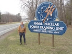 Kesselring Site Advanced Planning Group Project Superintendent Brian Fowler at the Naval Nuclear Power Training Unit sign in Ballston Spa, New York.