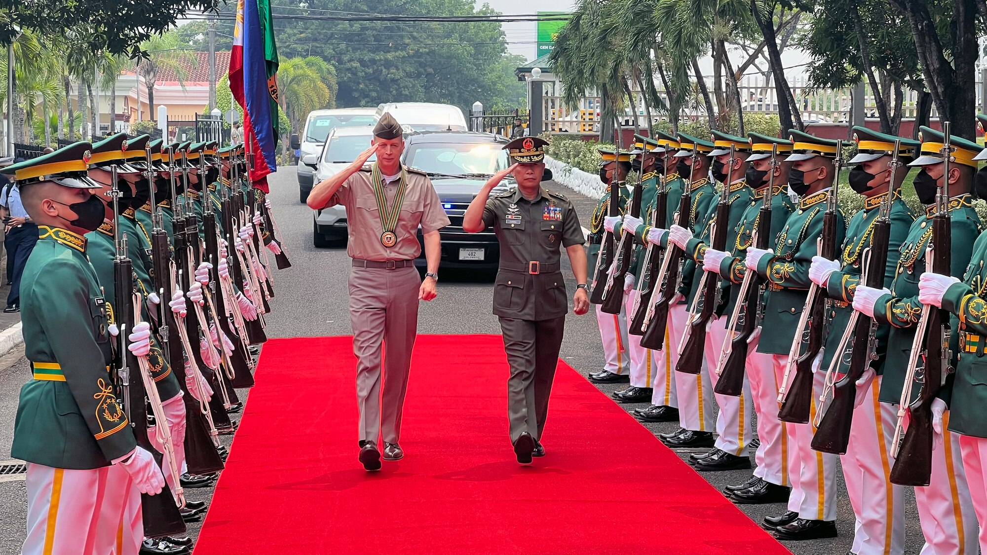 Army Gen. Daniel Hokanson, chief, National Guard Bureau, met with Philippine military leaders to discuss enhancing the security cooperation partnership between the Southeast Asian island nation and the Hawaii National Guard and Guam National Guard in Manila, Philippines, May 20, 2023. This image was acquired using a cellular device.