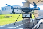 drone placed on top of a table outdoors