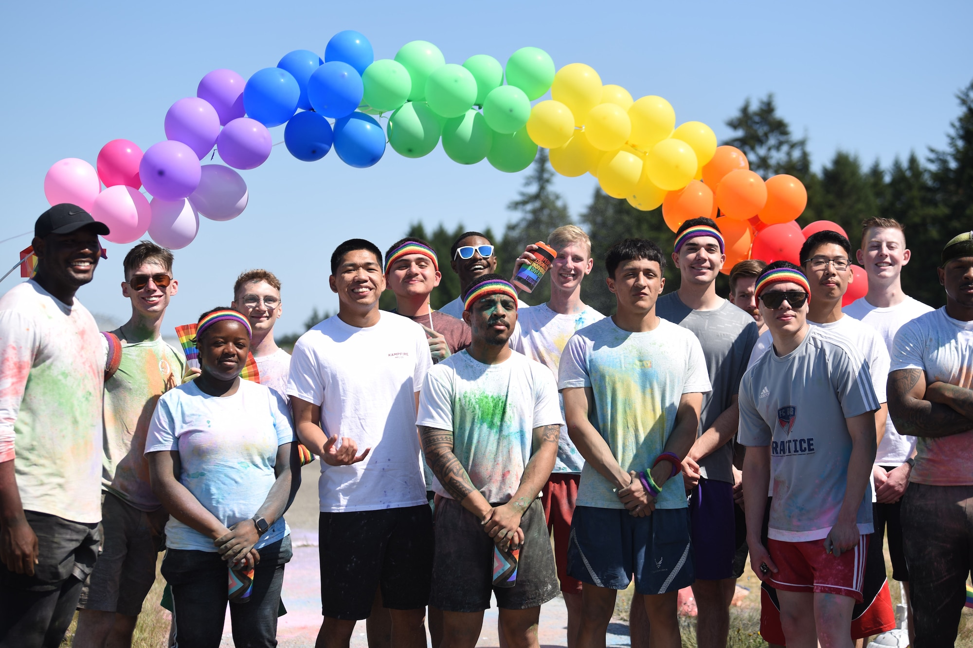 Team McChord a Rainbow Color Run 5k to recognize and celebrate diversity within the armed forces and beyond. The run was followed by a discussion panel with members of the McChord community to tell their stories. (U.S. Air Force photo by Airman 1st Class Kylee Tyus)