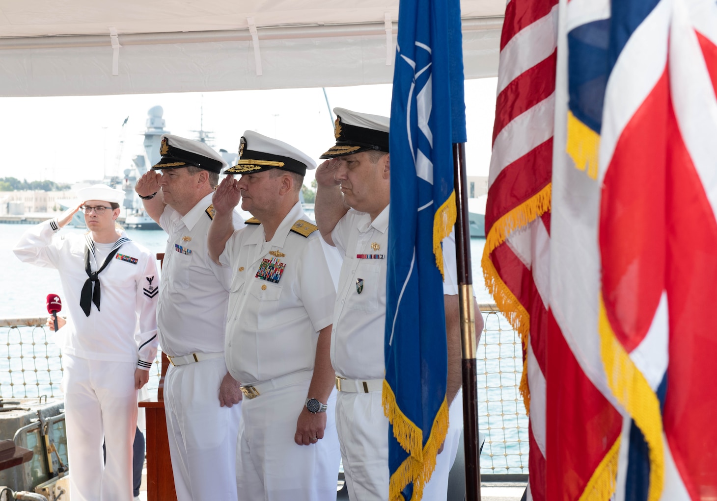 Standing NATO Maritime Group Two (SNMG2) conducted its Handover Turnover (HOTO) ceremony on Friday, June 30th, 2023, in Naval Station Taranto, Italy