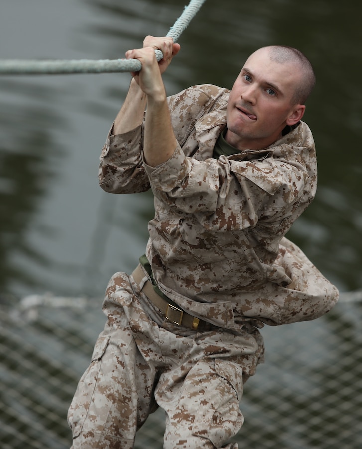 Recruits with Mike Company, 3rd Recruit Training Battalion, navigate the Confidence Course at Marine Corps Recruit Depot Parris Island, S.C., Feb. 21, 2023.

The Confidence Course is composed of various obstacles that both physically and mentally challenge recruits. (U.S. Marine Corps photo by Lance Cpl. Brenna Ritchie)