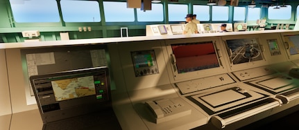 U.S. Navy rendering of behind the aft navigation console on the FFG 62 model.