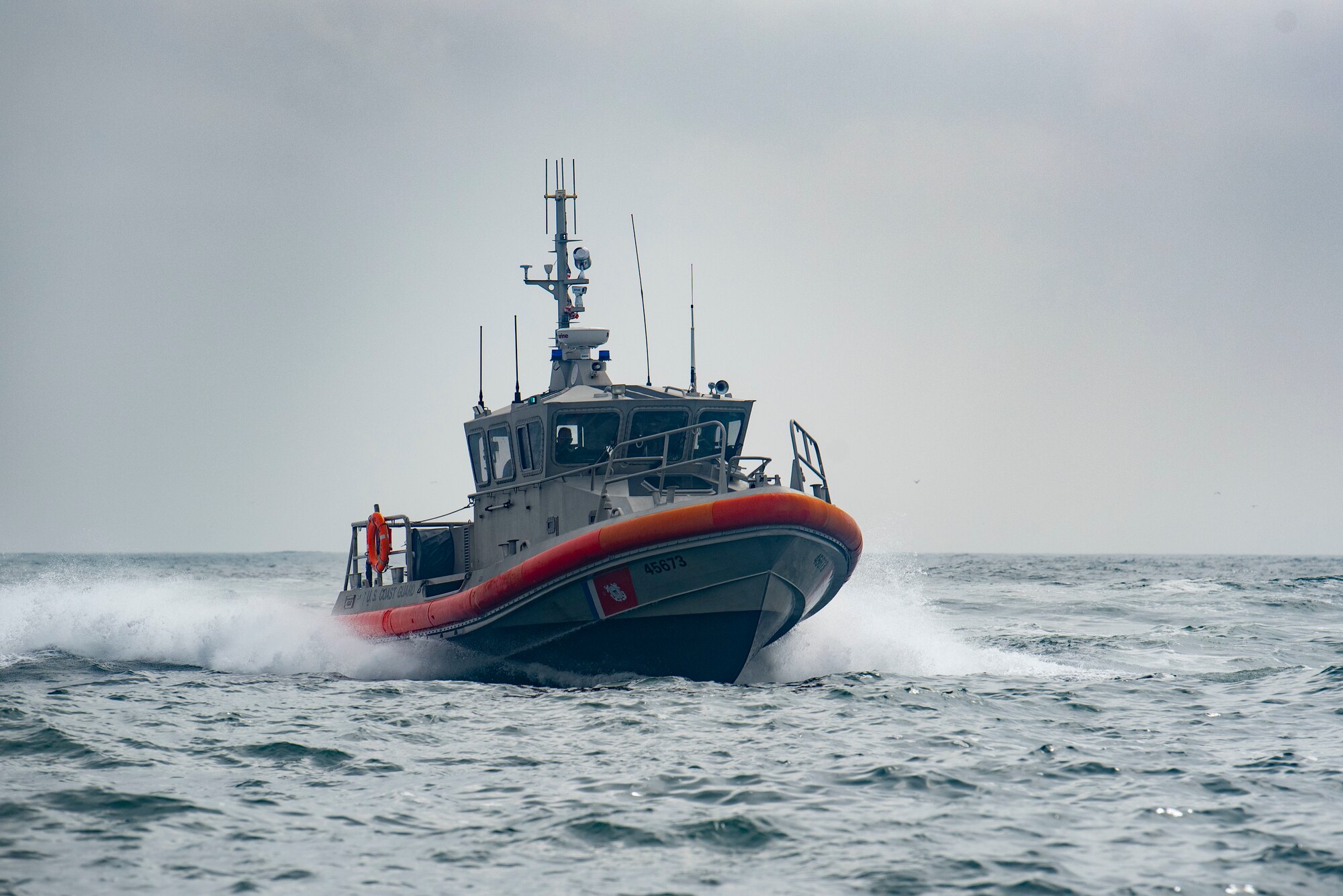 A U.S. Coast Guard 45-foot response boat