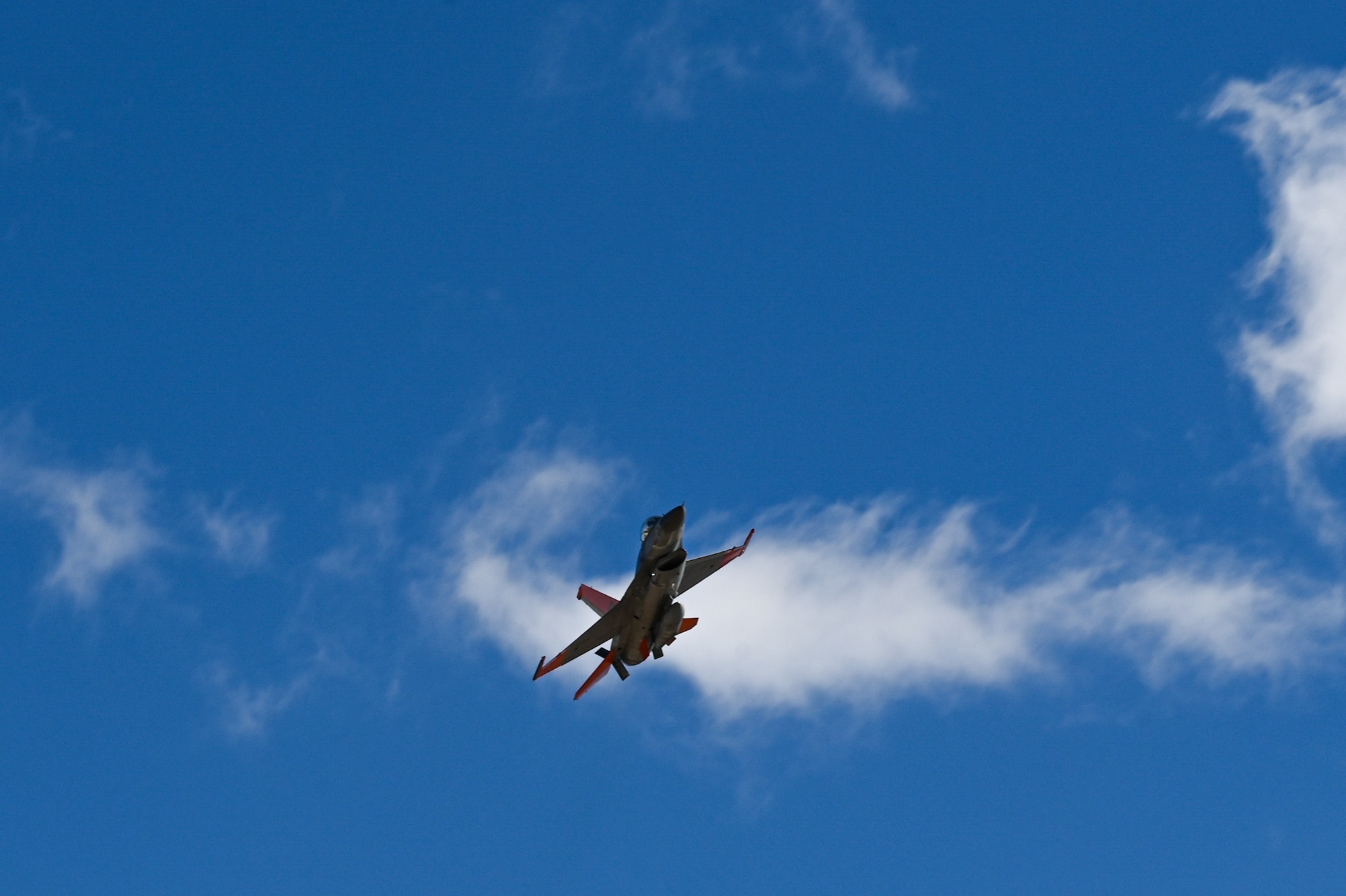 A QF-16 Viper does an aerial maneuver at Holloman Air Force Base, New Mexico, Feb. 22, 2023. The 82nd ATRS detachment at Holloman is one of only two places in the world that operate QF-16 Vipers. (U.S. Air Force photo by Airman 1st Class Isaiah Pedrazzini)