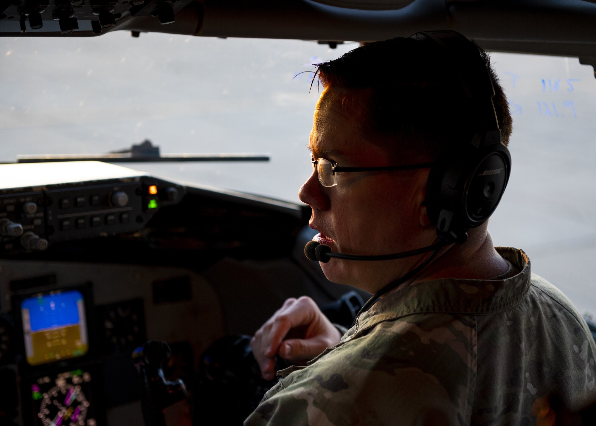 U.S. Air Force Capt. Eric Roach, 92nd Operations Support Squadron KC-135 Stratotanker pilot, performs preflight checks prior takeoff from Roswell, New Mexico, Feb. 14, 2023. The 92nd Air Refueling Wing deployed personnel and KC-135s, to execute a Phase Two Lead Wing exercise in preparation to be lead tanker wing at Air Mobility Command’s capstone exercise, Mobility Guardian 2023. (U.S. Air Force photo by Staff Sgt. Lawrence Sena)