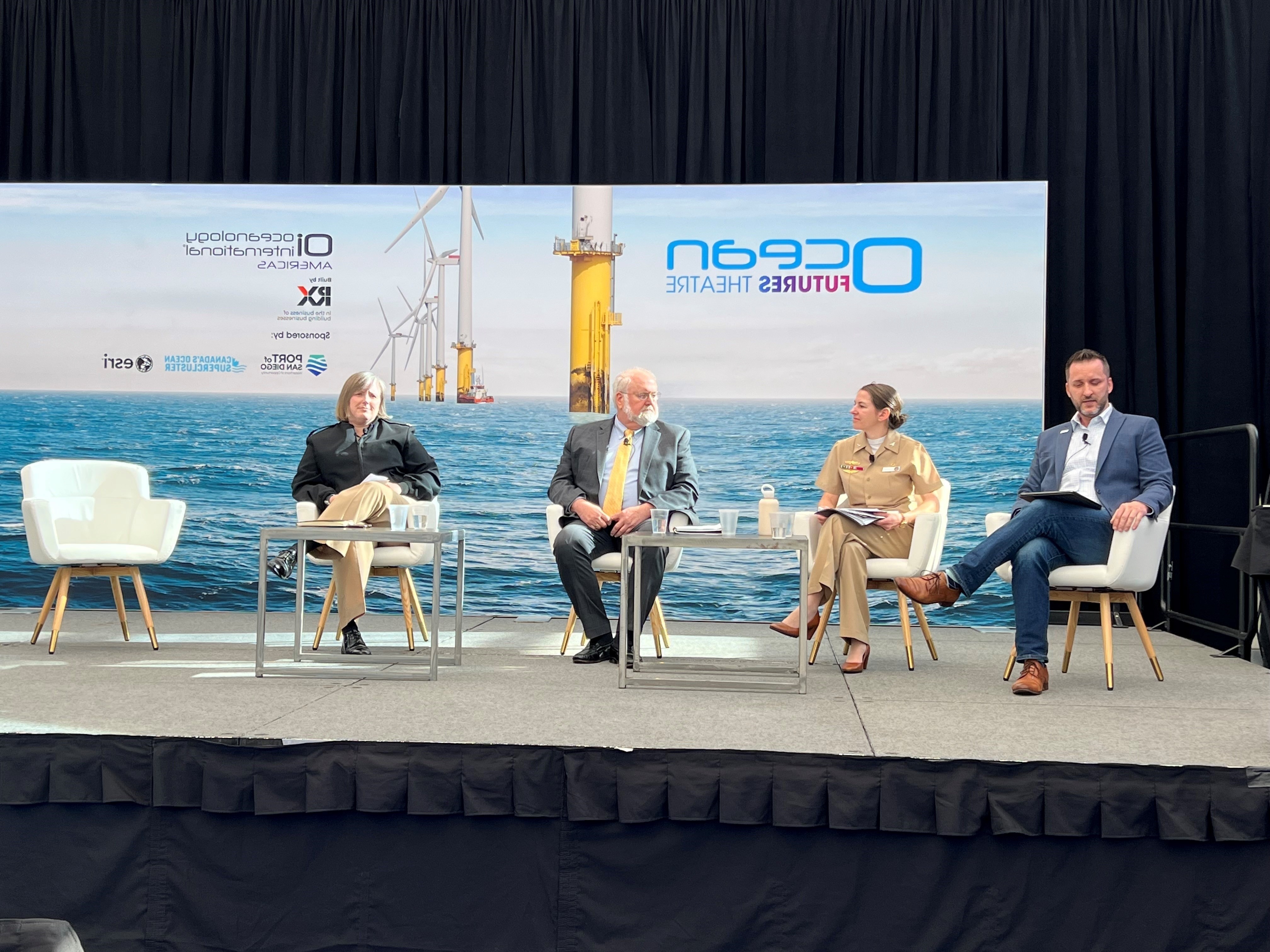 SAN DIEGO, Calif. —Rear Adm. Ron Piret, Commander, Naval Meteorology and Oceanography Command (CNMOC) gave an address as a co-keynote speaker and participated in an in-depth panel discussion during the San Diego-based ocean science, technology, and engineering conference—Oceanology International Americas (OiA) 2023, Feb. 14-16.

Piret highlighted challenges and successes of the Naval Oceanography workforce family, comprised of 2,500 Sailors and Civilians, who are experts on everything science from the ocean floor to the farthest known star;  using that expertise as a critical part of our nation’s Navy.