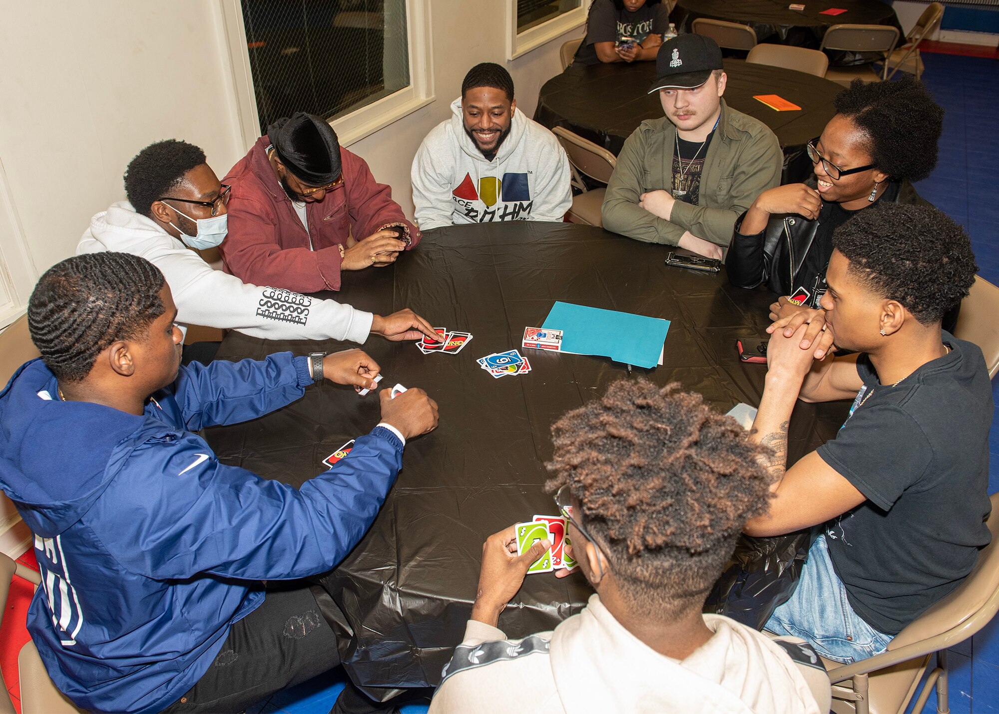 Airmen assigned to the 70th Intelligence, Surveillance and Reconnaissance Wing play a card game during a Black History Month celebration, Feb. 24, 2023, at Fort George G. Meade, Maryland. The 70th ISRW Diversity & Inclusion Council hosted the event, commemorating African Americans for their sacrifices and contributions to our country.