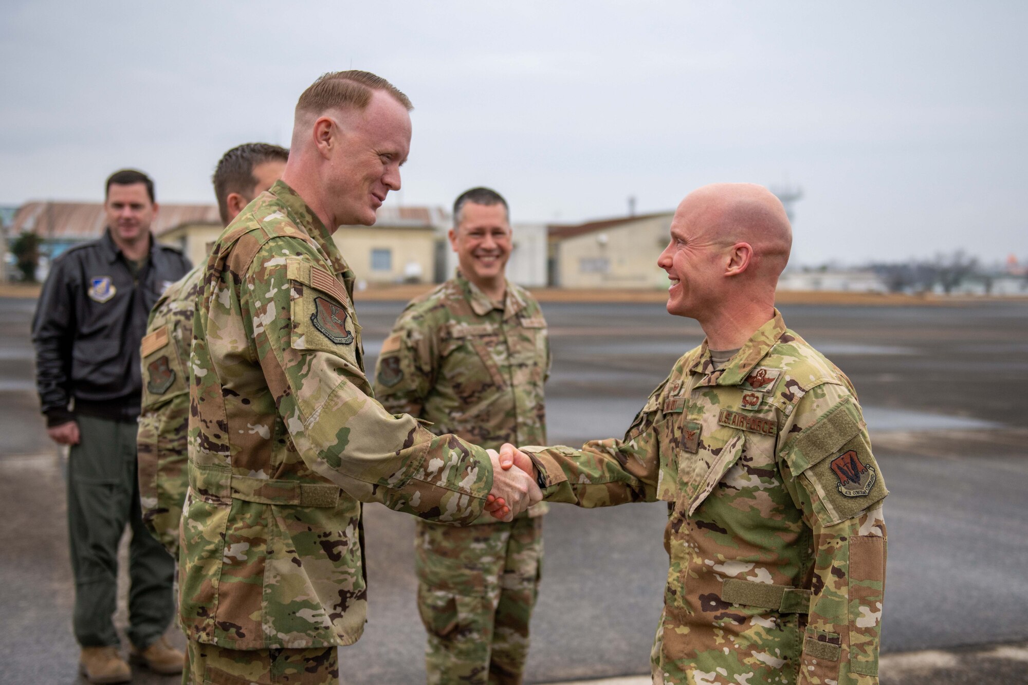 U.S. Air Force leadership shake hands