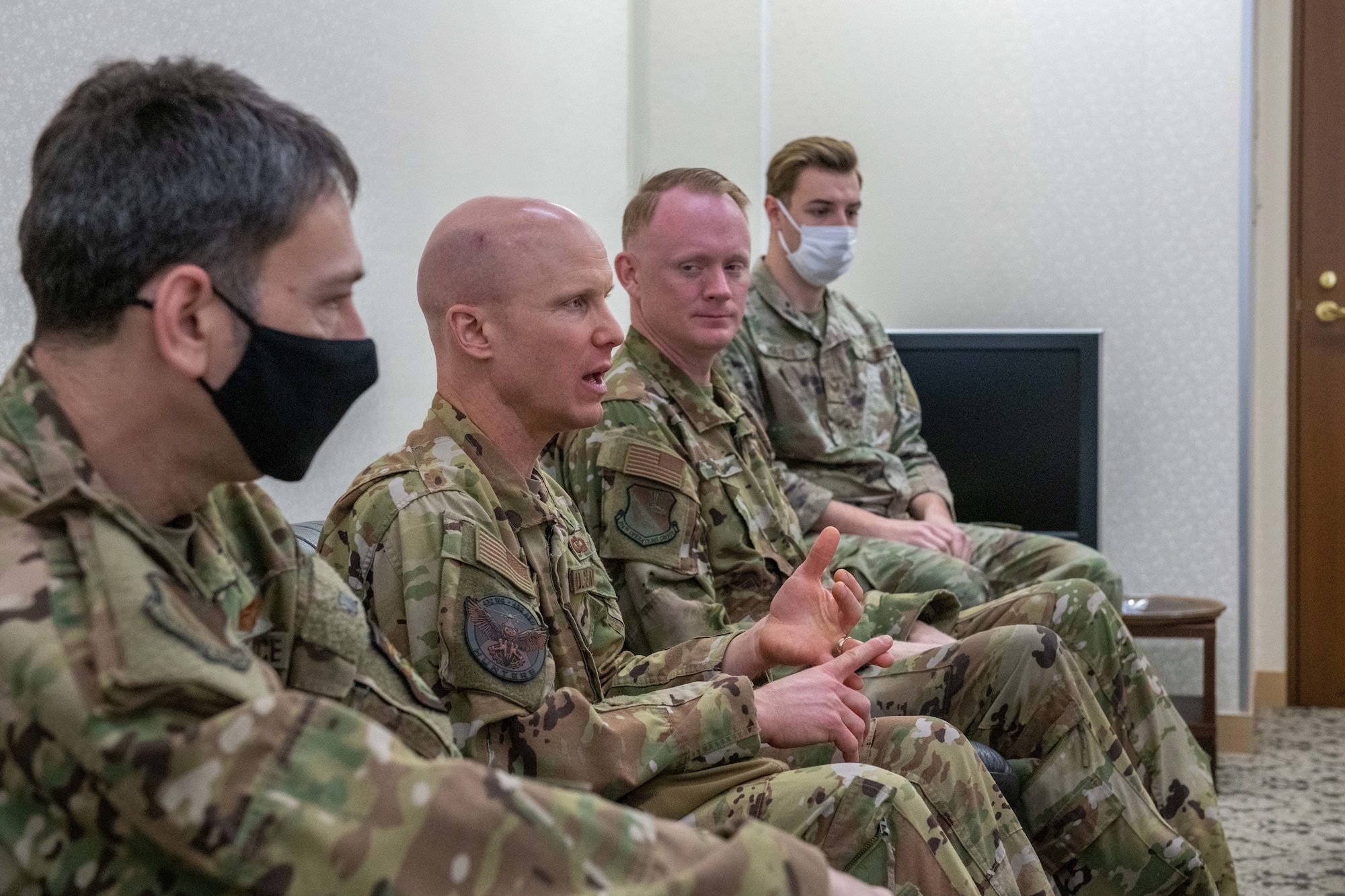 U.S. Air Force leadership speak with leaders of Japan Maritime Self-Defense Force