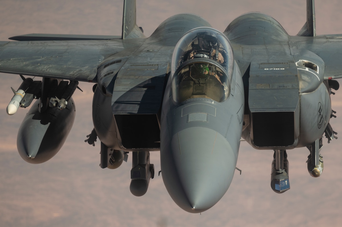 A U.S. Air Force F-15E Strike Eagle