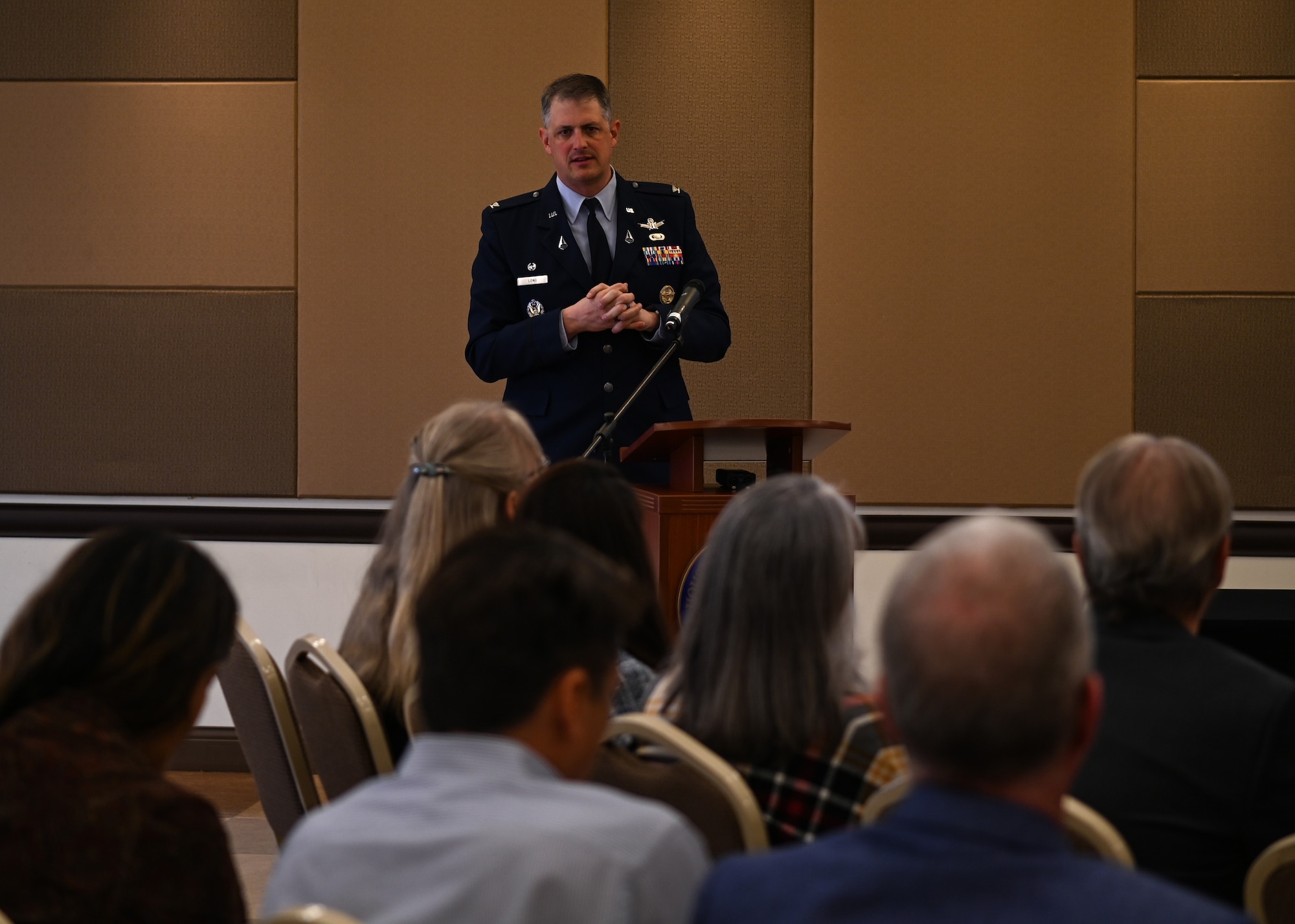 Col. Rob Long, Space Launch Delta 30 commander, participated in a housing forum hosted by Congressman Salud Carbajal in Lompoc, Calif., Feb. 15, 2023. The colonel represented the 2,600 service members and 1,500 civilian personnel who live and work at Vandenberg Space Force Base. One of Long’s top priorities is improving housing availability and affordability for both service members and civilian workforces working with Vandenberg Space Force Base. (U.S. Space Force photo by Senior Airman Tiarra Sibley)