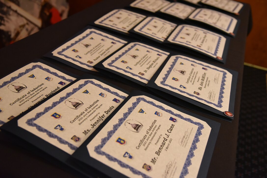 Certificates are displayed on a table.