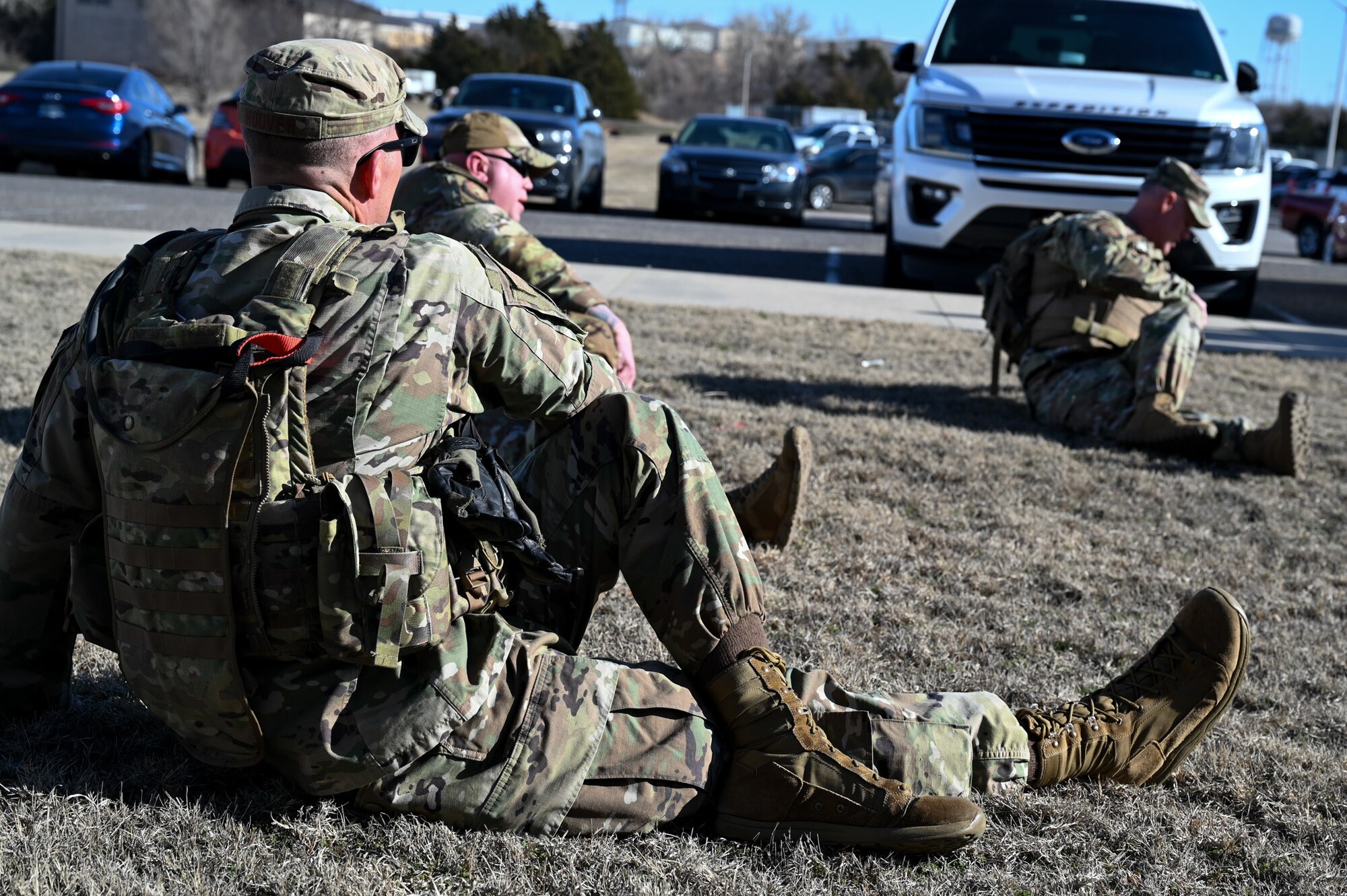 airmen stretching