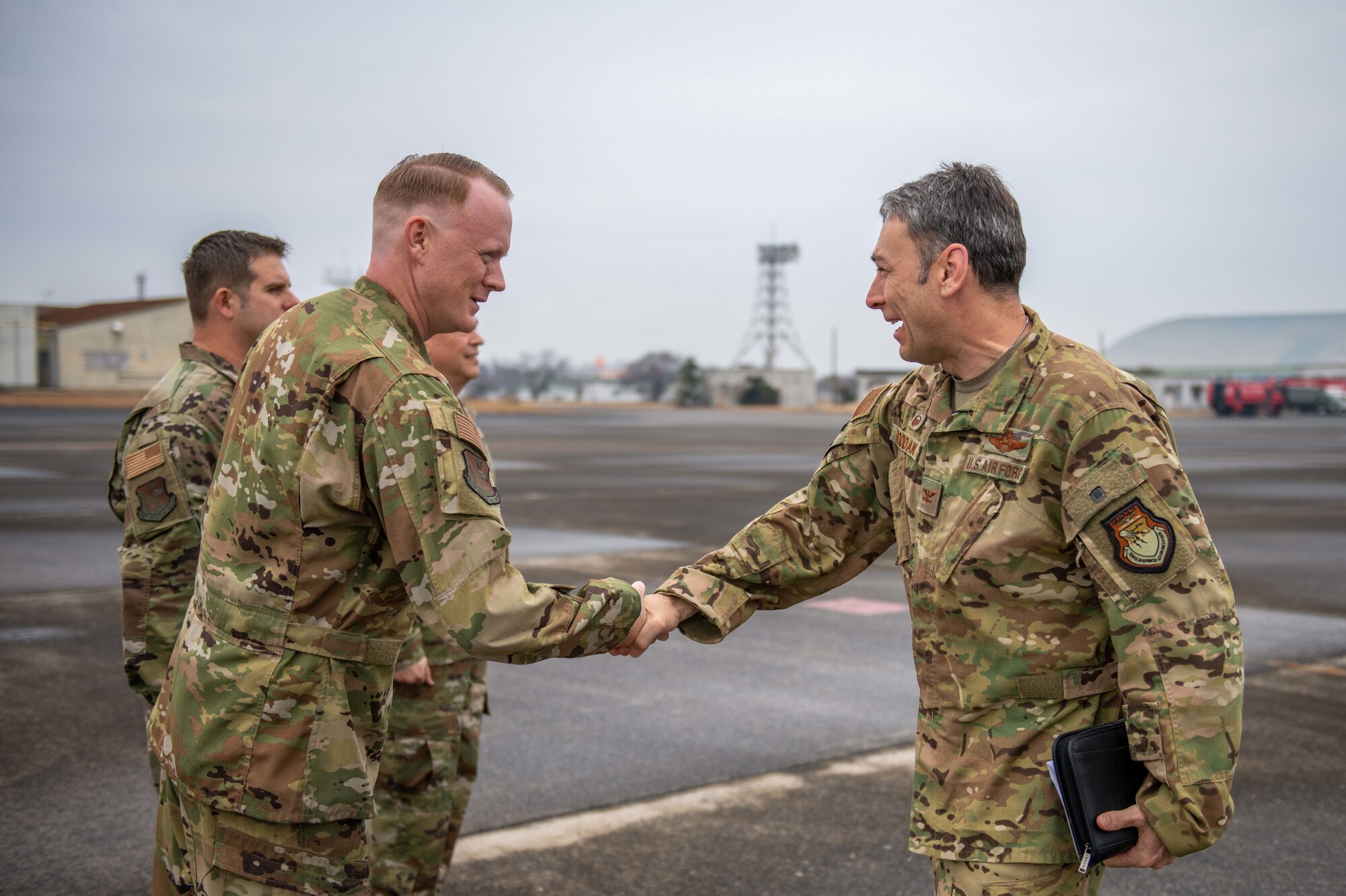 U.S. Air Force leadership shake hands