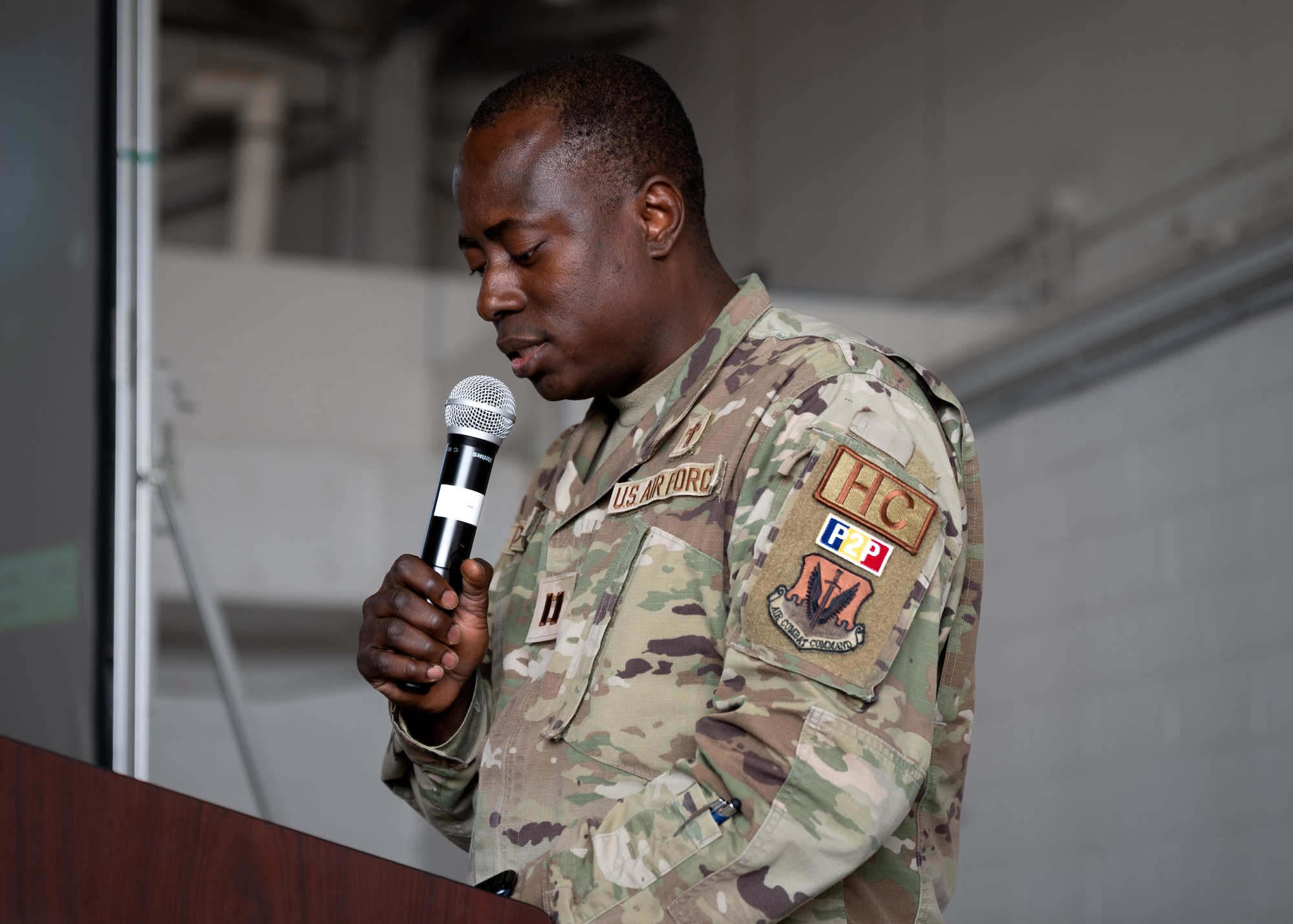 U.S. Air Force chaplain delivers invocation at Honorary Commander Ceremony
