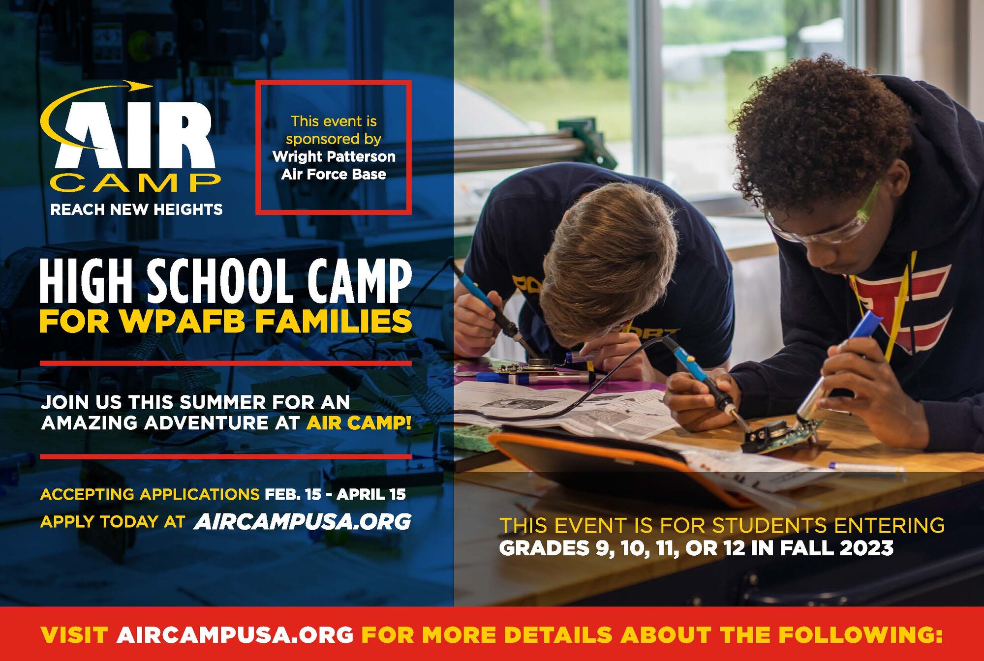 Air Camp is accepting applications for their summer camp from high schoolers in Wright-Patterson Air Force Base military families. (Contributed graphic)