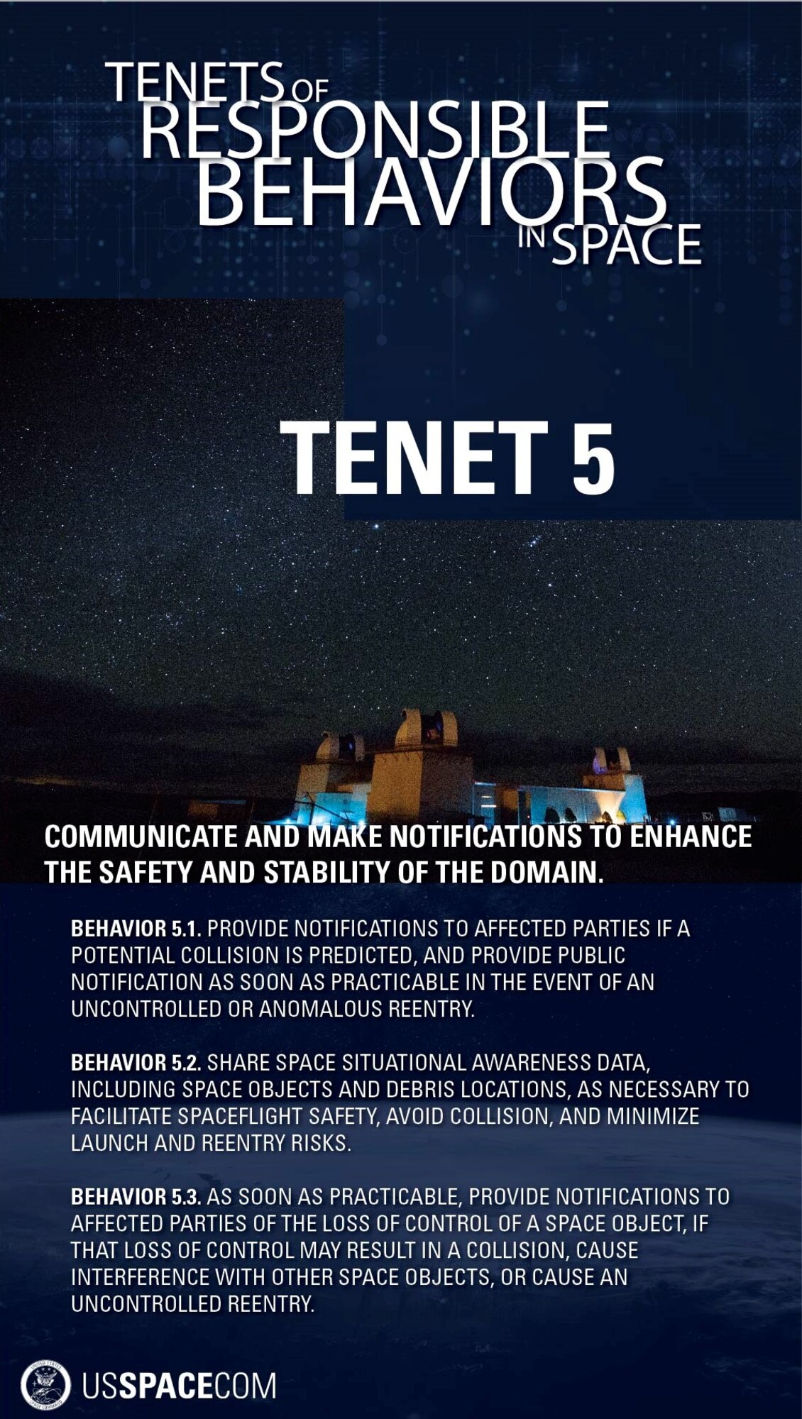 Tenets of Responsible Behaviors in Space