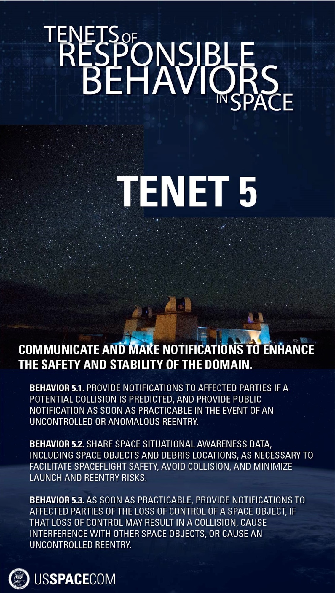 Tenets of Responsible Behaviors in Space