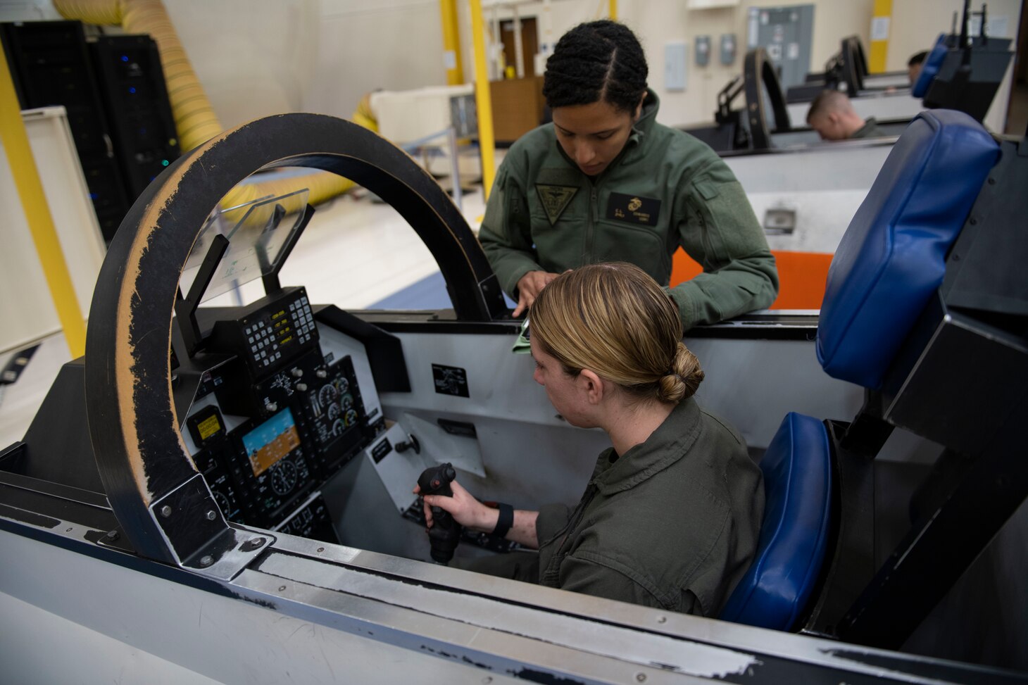 Student Naval Aviators practice inflight procedures for operating the T-6B Texan II.