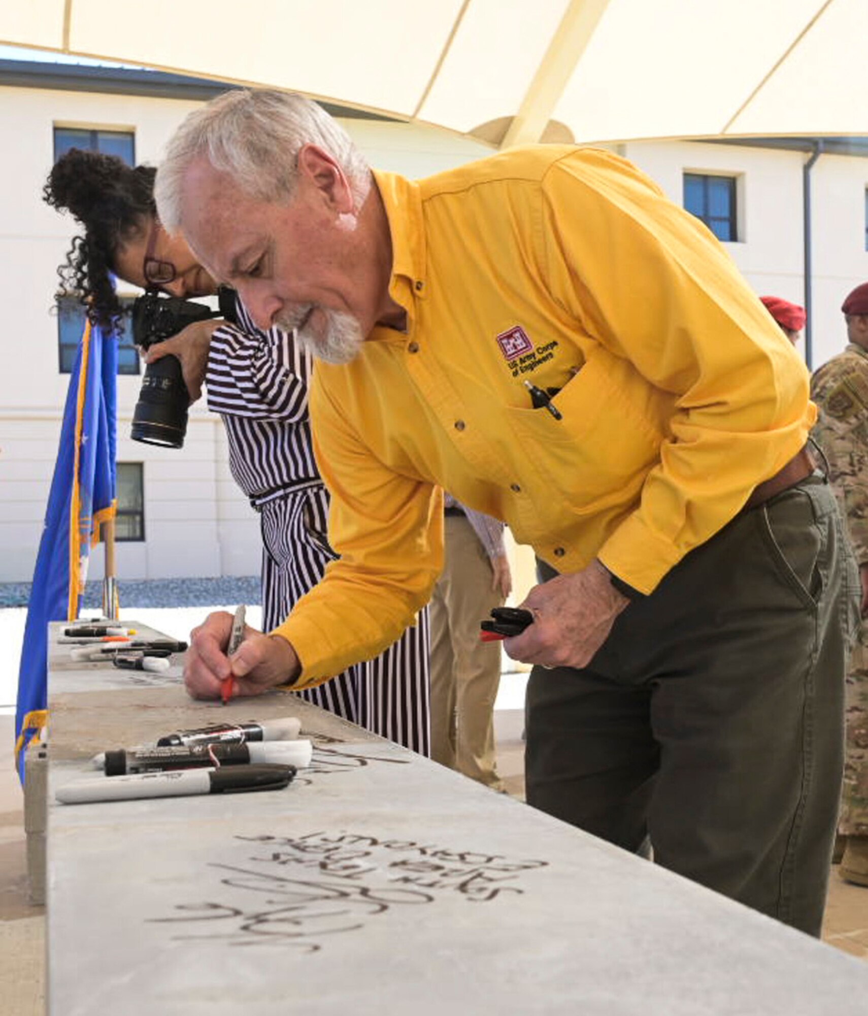 SWTW Aquatics Center beam signing