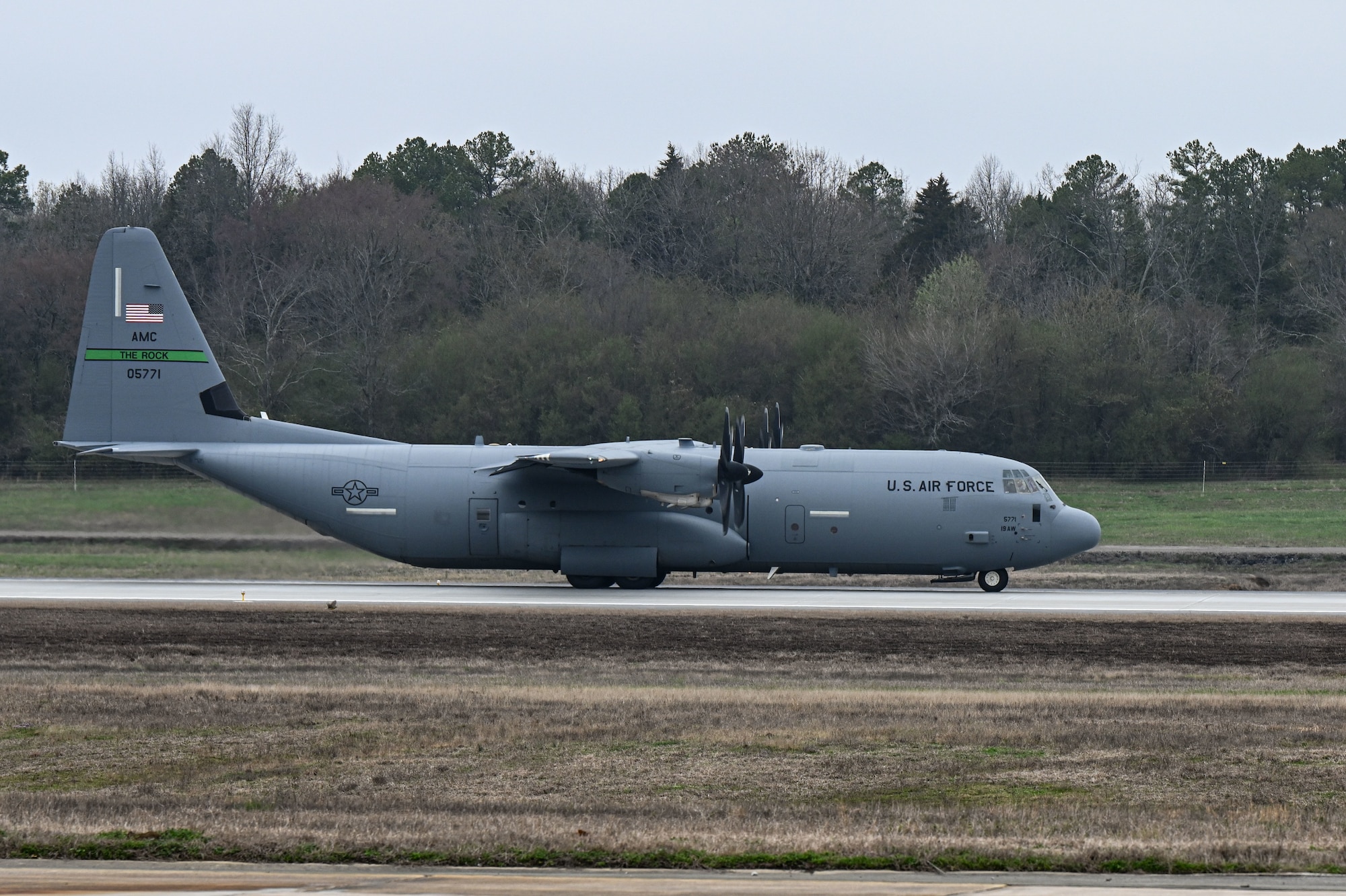 C-130 J Super Hercules takes off.