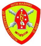 The command seal for the 10th Marine Regiment, 2nd Marine Division, II Marine Expeditionary Force.