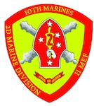 The command seal for the 10th Marine Regiment, 2nd Marine Division, II Marine Expeditionary Force.