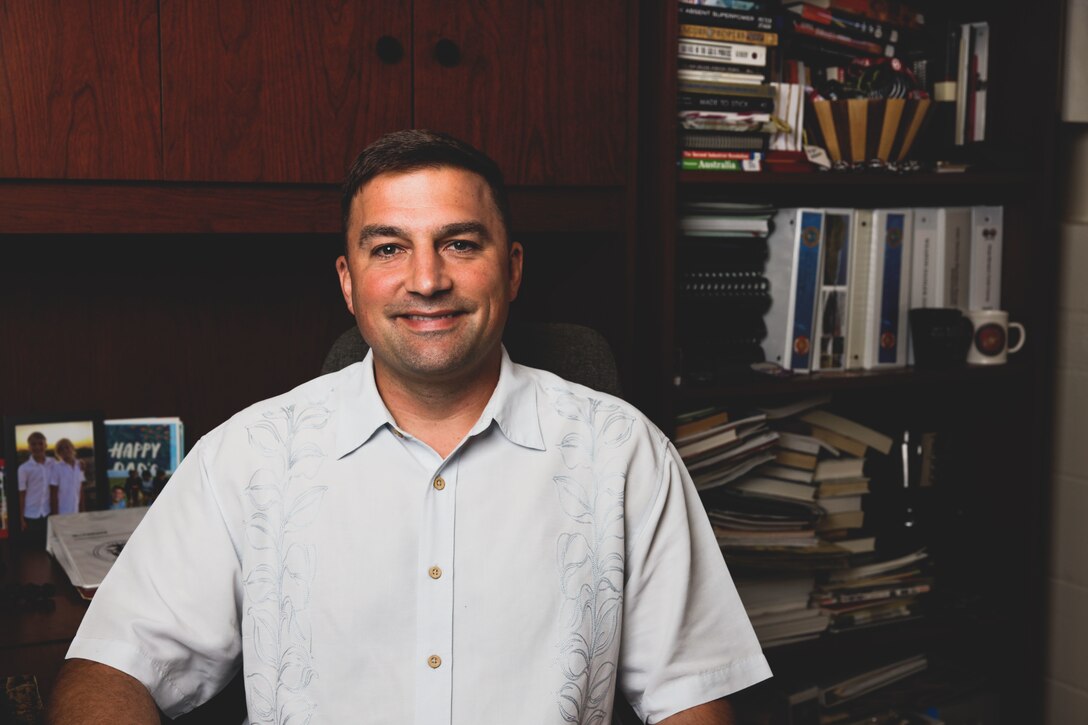Mr. Bryon Edwards, the Deputy of Operations and Training for Marine Corps Base Hawaii, poses for a photo during an interview, MCBH, Dec. 20, 2022. Edwards and his team are responsible for multiple projects across the base, including training and airfield infrastructure updates, as well as ensuring base compliance with local environmental regulations as the base continues to evolve. (U.S. Marine Corps photo by Cpl. Brandon Aultman)