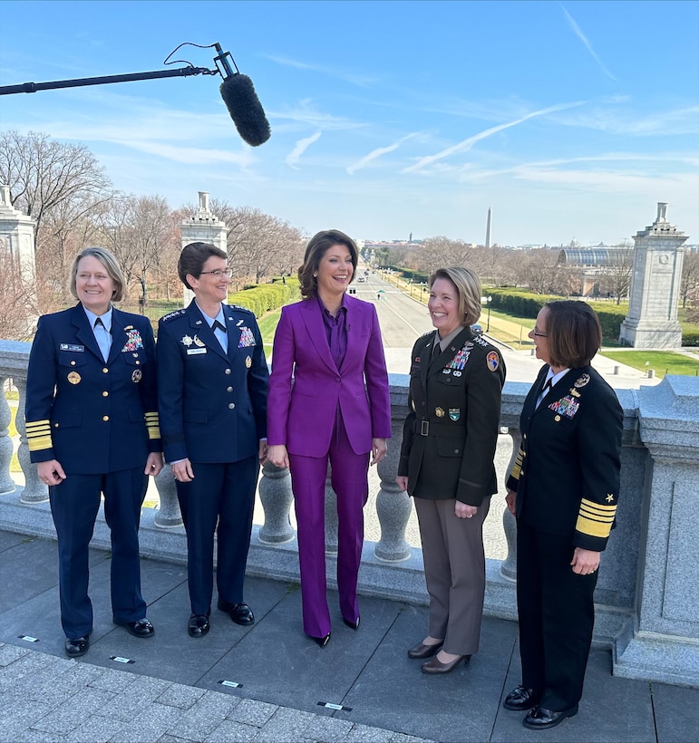 The Defense Department’s top female leaders, gathered for the first time, to meet Norah O’Donnell, CBS evening news anchor, and participate in a historic panel discussion March 6, 2023, at the Military Women’s Memorial in Arlington, Virginia. The top female leaders include: the Commandant of the U.S. Coast Guard Adm. Linda Fagan, Commander of U.S. Transportation Command Air Force Gen. Jacqueline Van Ovost, Commander of U.S. Southern Command Army Gen. Laura Richardson, and Vice Chief of Naval Operations Navy Adm. Lisa Franchetti.