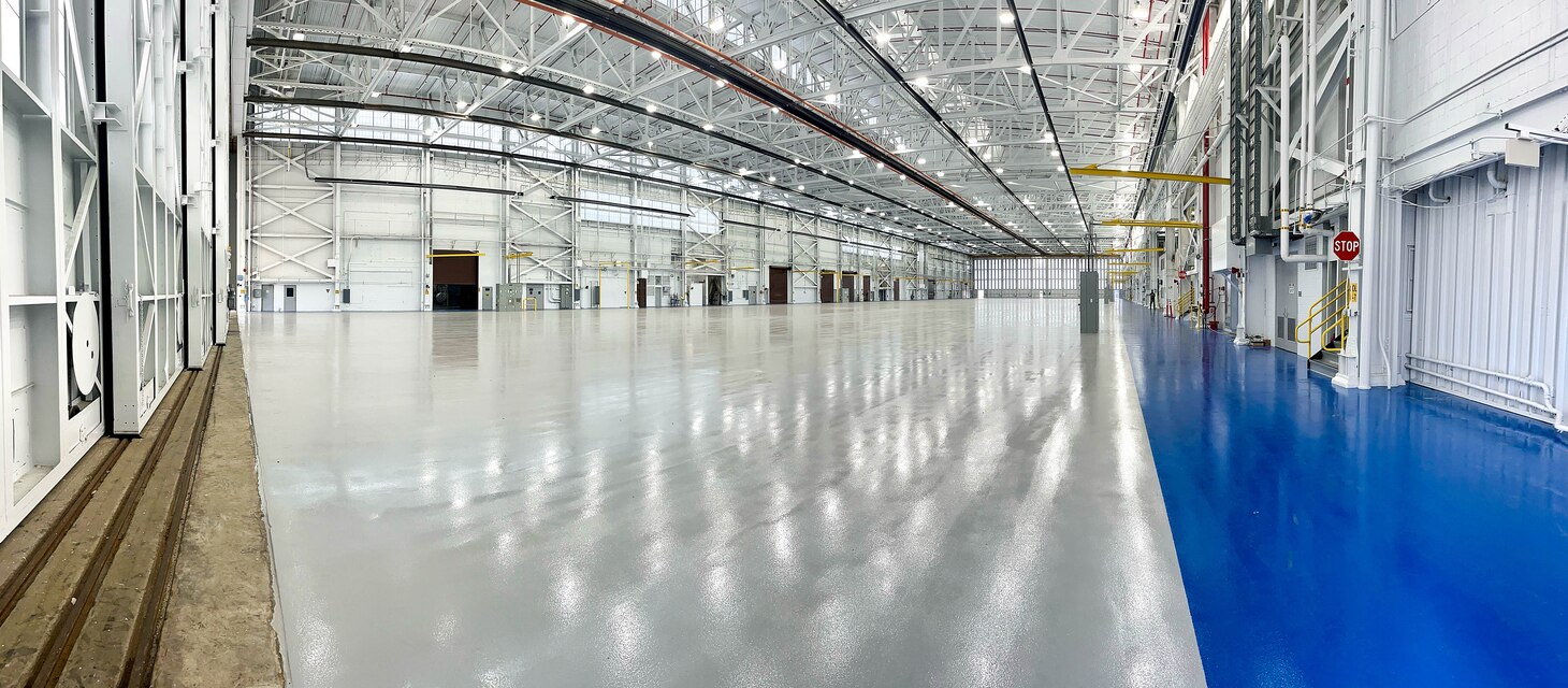 Fleet Readiness Center Southeast (FRCSE) completes Hangar 101 Sustainment, Restoration and Modernization (SRM) project to support current and next generation aircraft. (U.S. Navy Photo by Ashley Lombardo/Release)