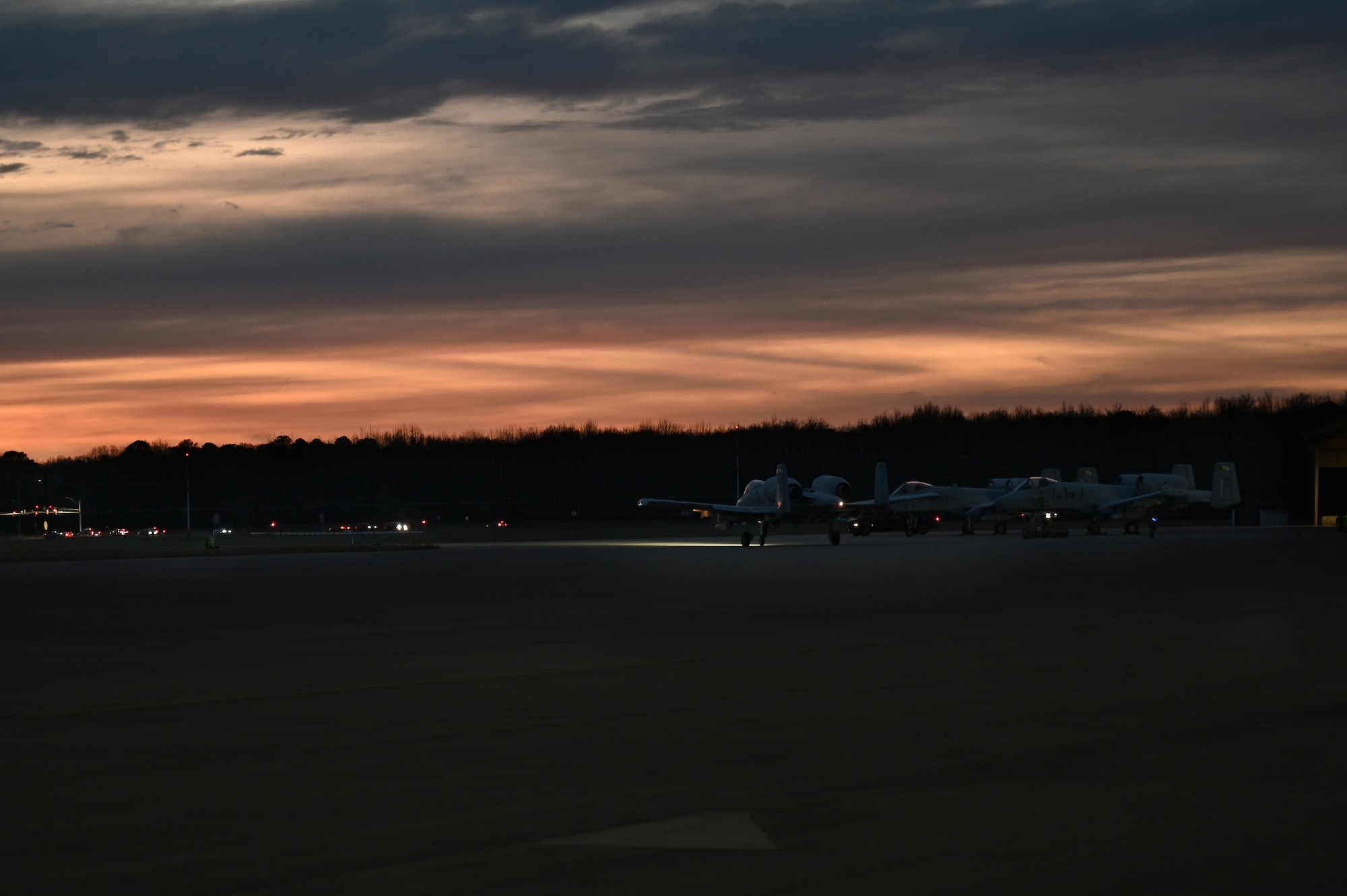 An A-10C Thunderbolt II aircraft taxis onto the flight line at Martin State Air National Guard Base, Middle River, Maryland, March 2, 2023.