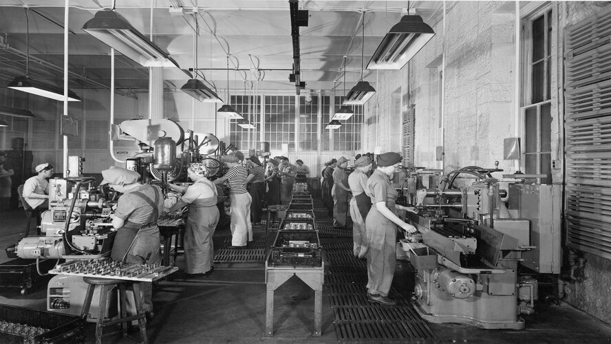 Shop K, Bldg. 68, First Floor, West Wing; Parts Manufacture for Browning Machine Guns, M1917A1, M1919A4, M1919A5.