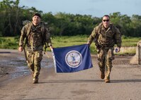 Fifty-seven Soldiers and Airmen assigned to Combined Joint Task Force-Horn of Africa earned the GAFPB July 4-5, 2022, at Camp Simba, Kenya. The badge is a test of physical fitness and shooting proficiency with three levels of the award that can be earned: gold, silver, and bronze. It is a decoration of the Bundeswehr, the Armed Forces of the Federal Republic of Germany. (U.S. Army National Guard photo by Staff Sgt. Jeff Clements)