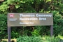 Entrance sign at the Thomson Causeway Recreation Area near Thomson, Illinois, on the Mississippi River.