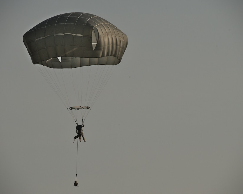 U.S. Army Soldiers with the 82nd Airborne Division and Royal Thai Army Soldiers commence an airborne drop during Exercise Cobra Gold 2023, near Thanarat Drop Zone, Kingdom of Thailand, March 2, 2023.