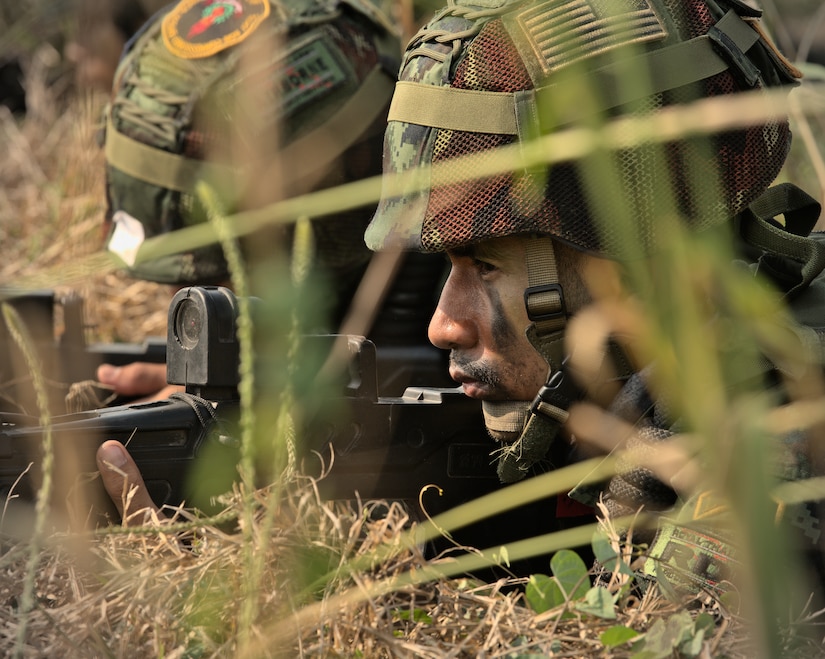 U.S. Army Soldiers with the 82nd Airborne Division and Royal Thai Army Soldiers commence an airborne drop during Exercise Cobra Gold 2023, near Thanarat Drop Zone, Kingdom of Thailand, March 2, 2023.