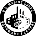 The official seal for the U.S. Marine Corps Software Factory.