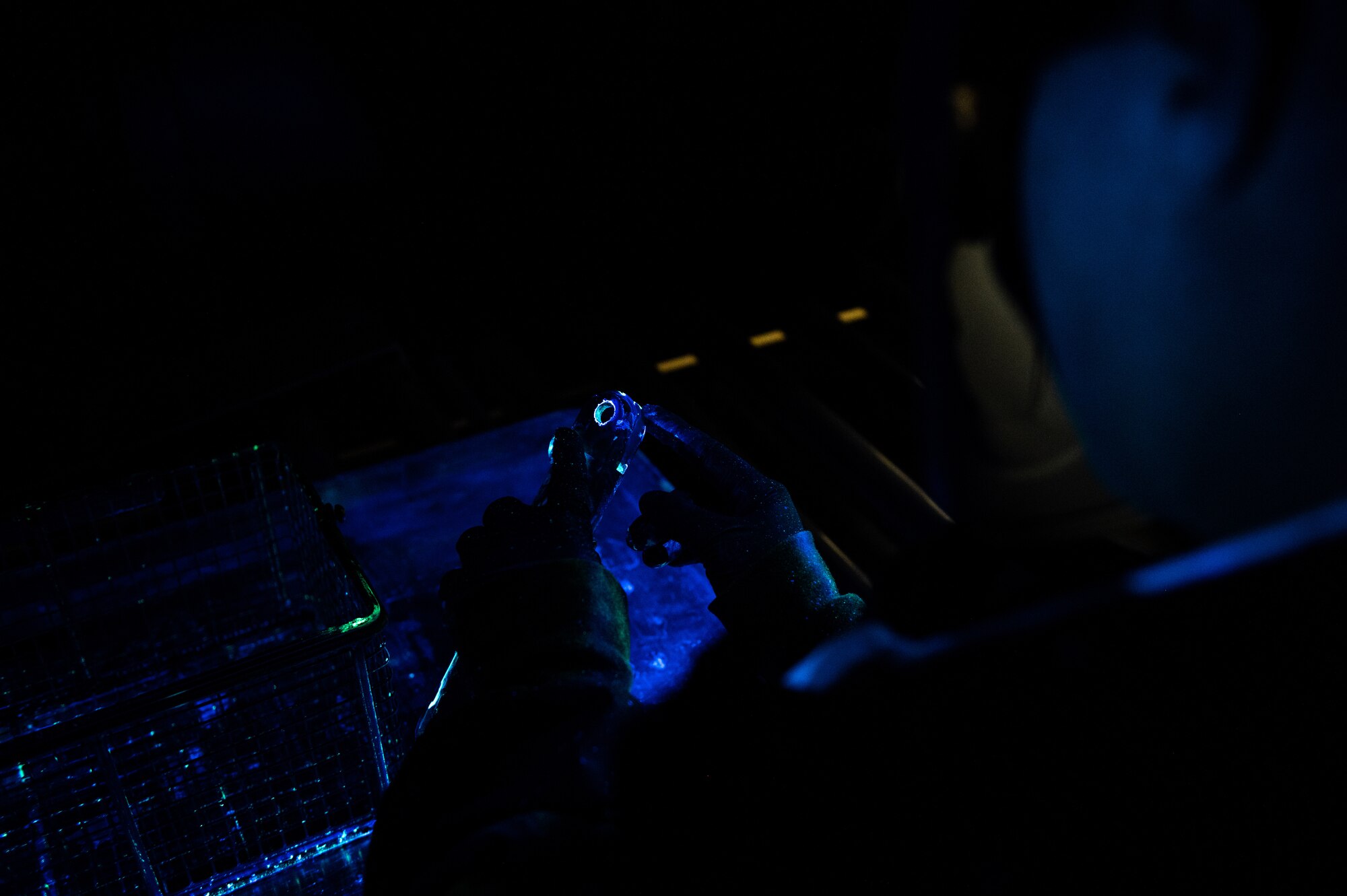 tool illuminated by blacklight