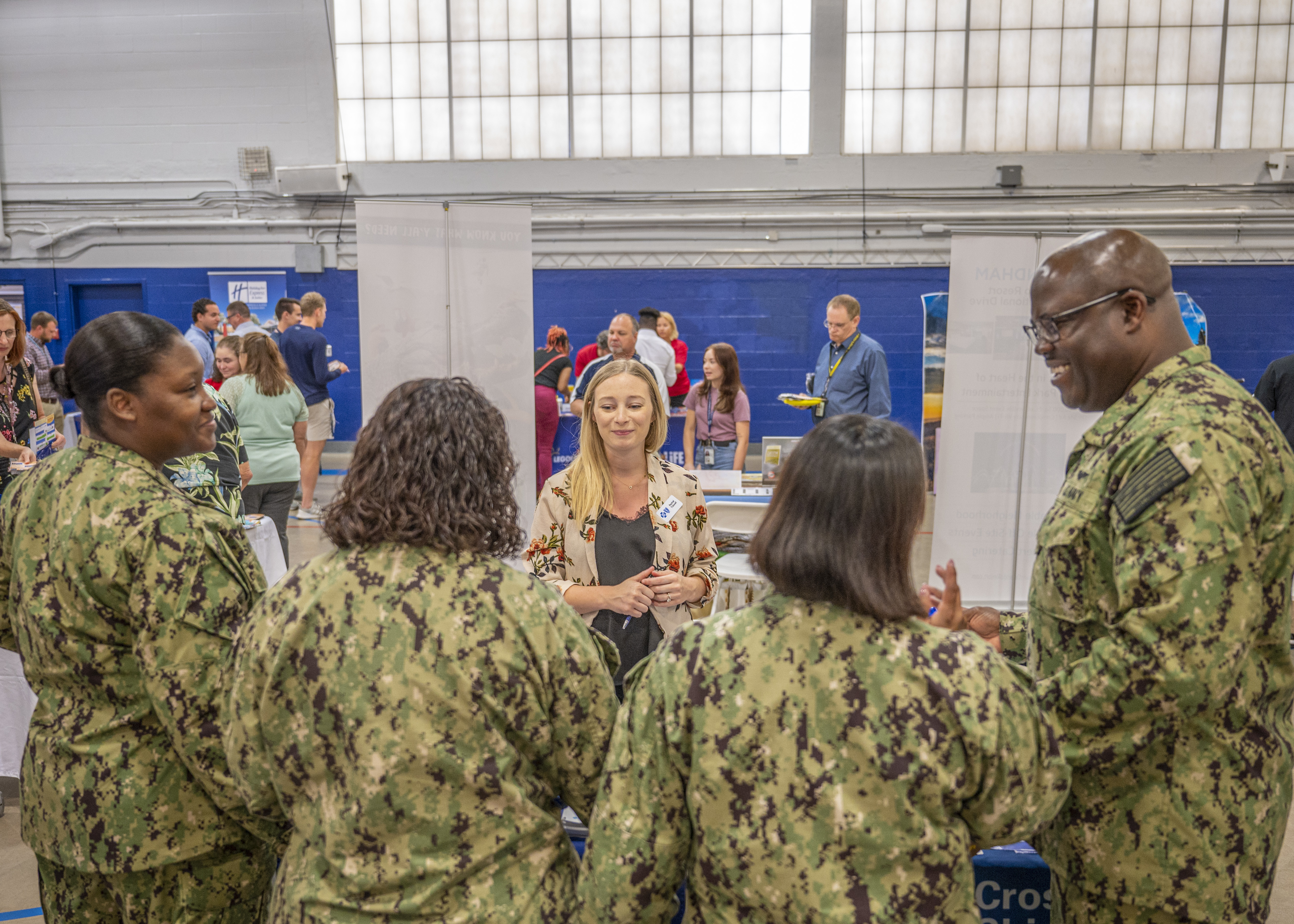 PANAMA CITY, FL (March 8, 2023) Naval Support Activity Panama City Commanding Officer, Cmdr. Michael Mosi visited Morale, Welfare & Recreation NSA Panama City 2023 Military Travel Fair. This event provided our military and base personnel information on a variety of attractions, destinations, resorts, hotels and more. (U.S. Navy Photo by Mass Communication Specialists 2nd Class Kyle Merritt