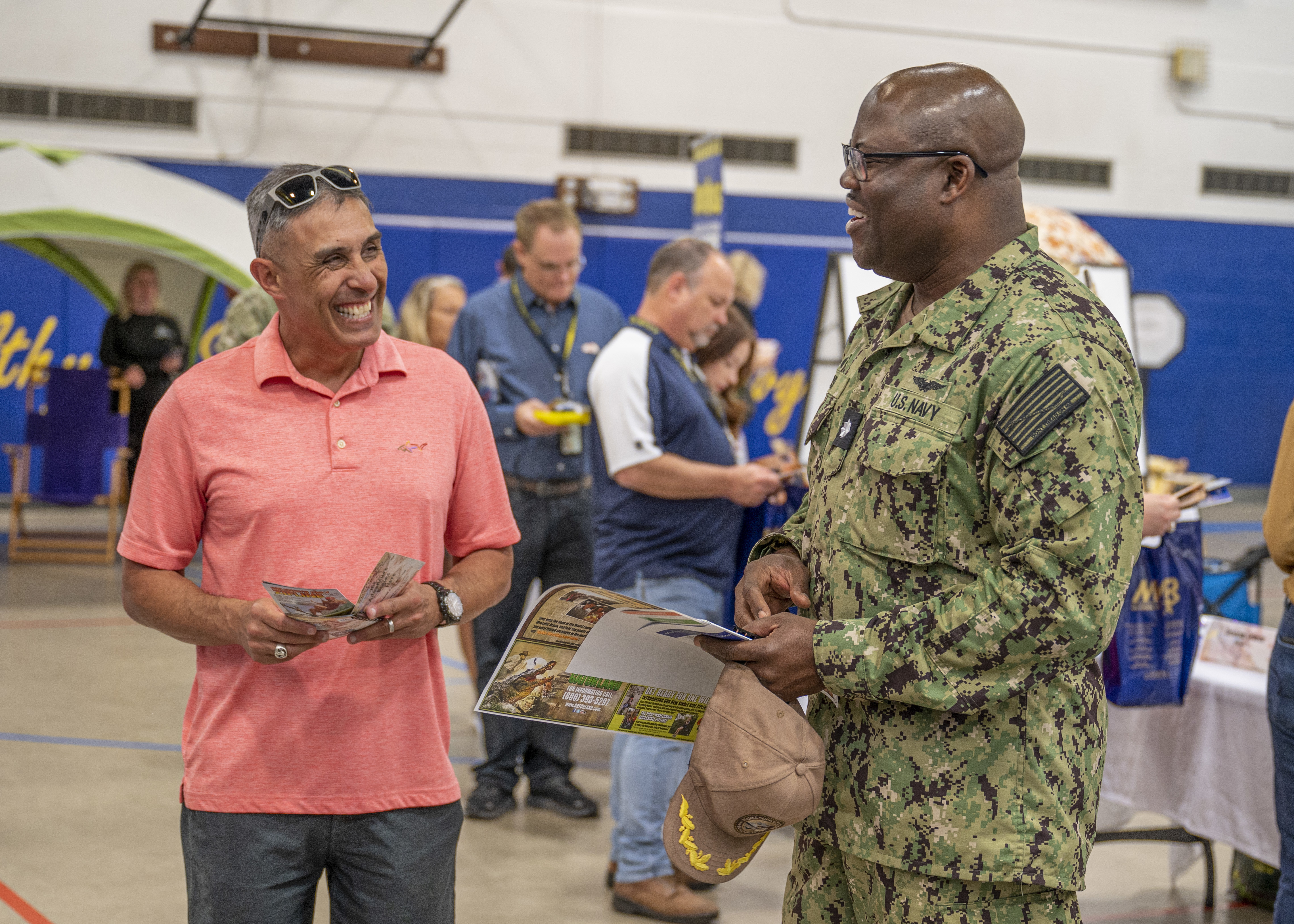 PANAMA CITY, FL (March 8, 2023) Naval Support Activity Panama City Commanding Officer, Cmdr. Michael Mosi visited Morale, Welfare & Recreation NSA Panama City 2023 Military Travel Fair. This event provided our military and base personnel information on a variety of attractions, destinations, resorts, hotels and more. (U.S. Navy Photo by Mass Communication Specialists 2nd Class Kyle Merritt